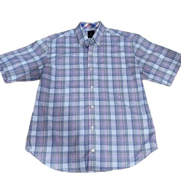 Tailorbyrd short sleeve button down shirt plaid - Picture 1 of 9